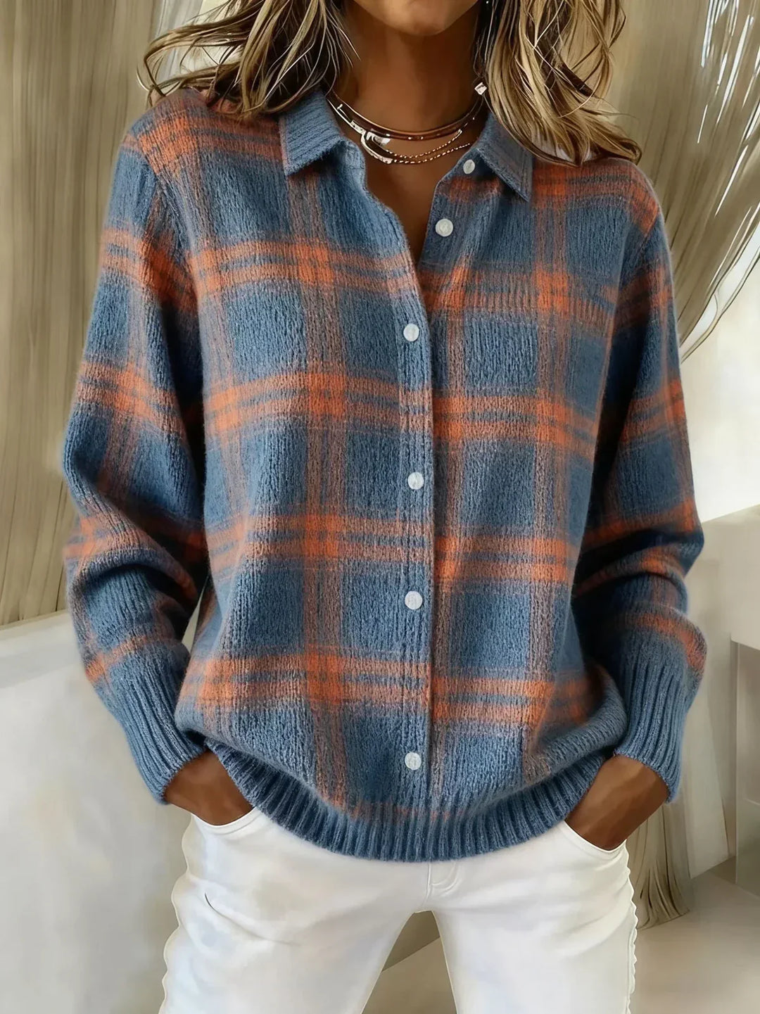 Ariana | PLAID KNIT CARDIGAN