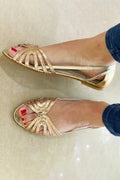 Thalia | Sandals with Open Toe and Metallic Shine