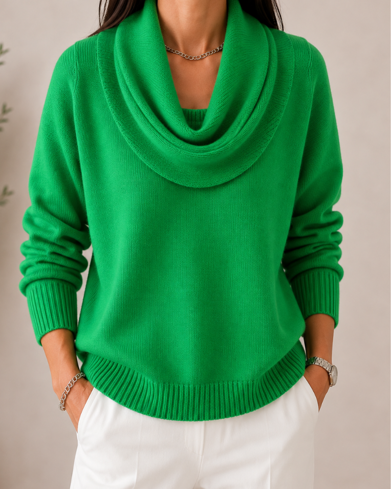 Caralina | Elegant Cowl Neck Knitted Sweater