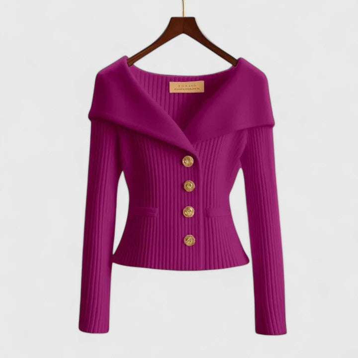 Darcy | Flattering Wide-Collar Cardigan