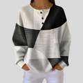 Almira | Waffle Knit Henley Sweatshirt