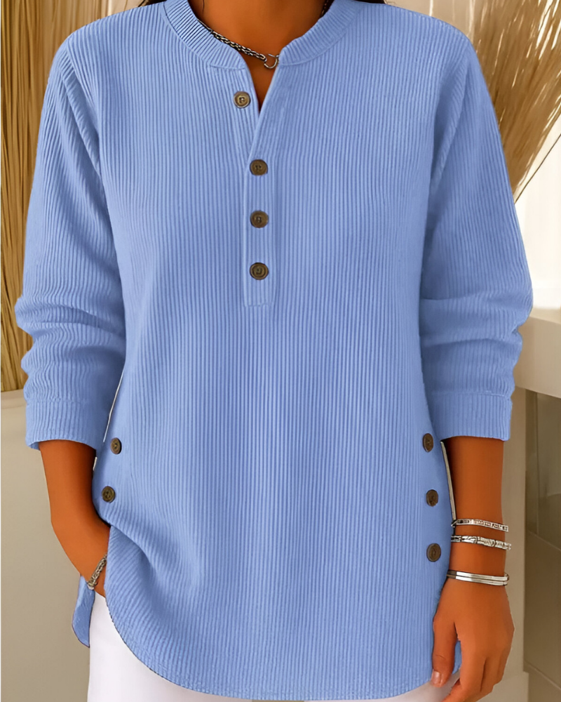 Neris | Relaxed Knit Henley Top