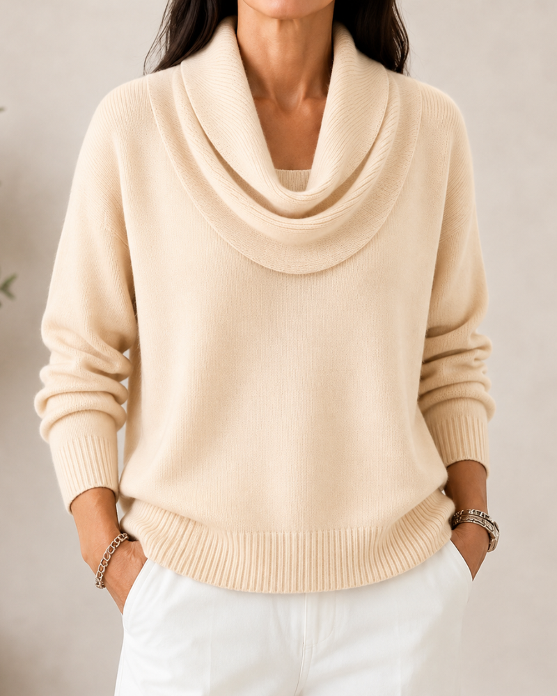 Caralina | Elegant Cowl Neck Knitted Sweater