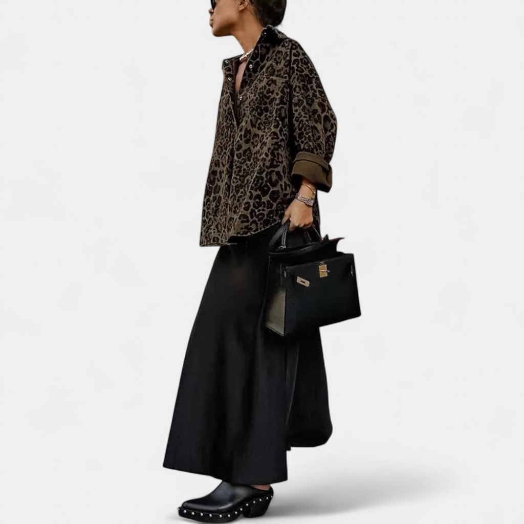Leslie | Vintage Leopard Print Blouse