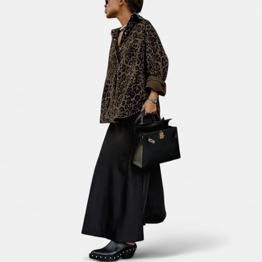 Leslie | Vintage Leopard Print Blouse