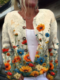 Tansy | Vintage Floral Pattern Cardigan Sweater