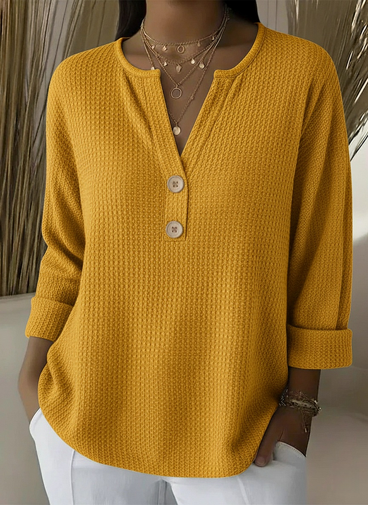 Gia | Textured Button Sweater