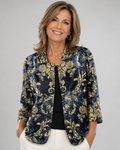 Joan | Baroque Scrollwork Open Shirt Blouse