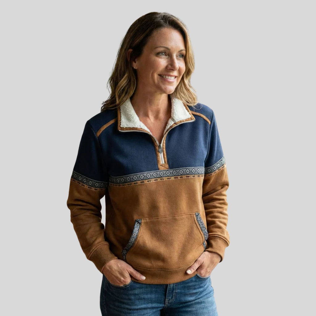 Ainsley | Sherpa Collar Half-Zip Pullover