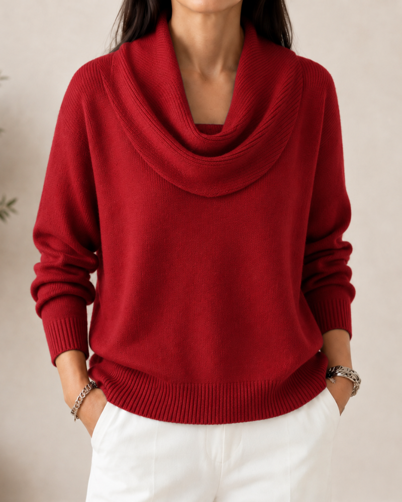 Caralina | Elegant Cowl Neck Knitted Sweater