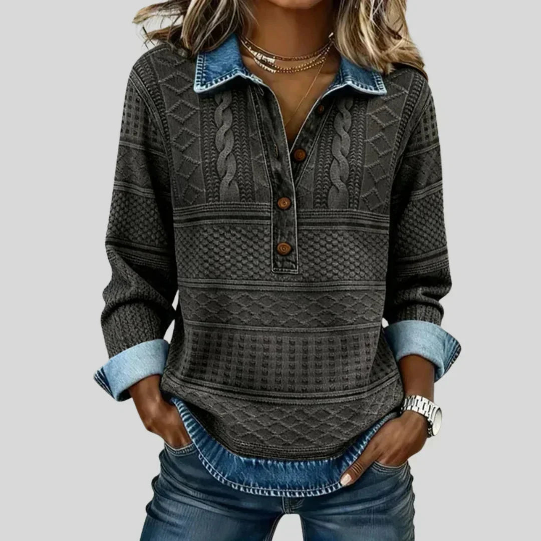 Azalea | Vintage Cable Knit Collar Sweater