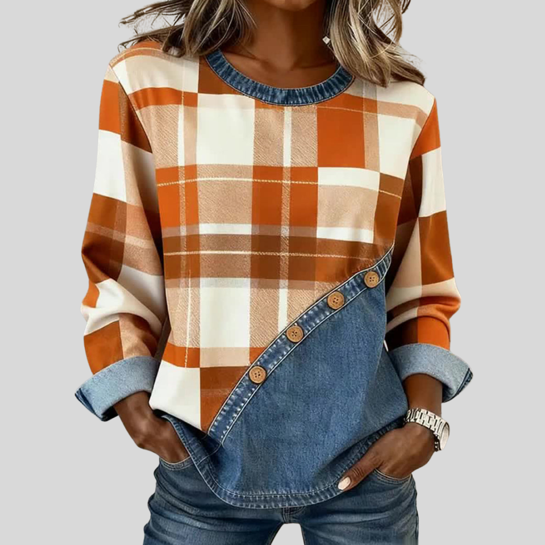 Faylen | Patchwork Pullover Top
