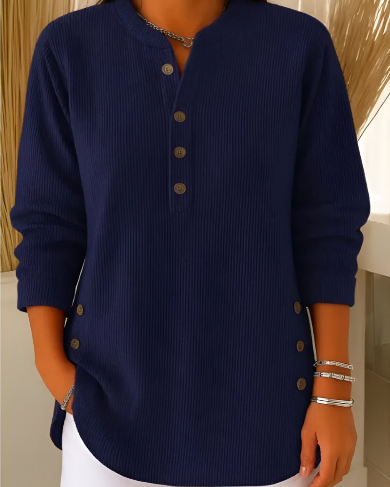Neris | Relaxed Knit Henley Top