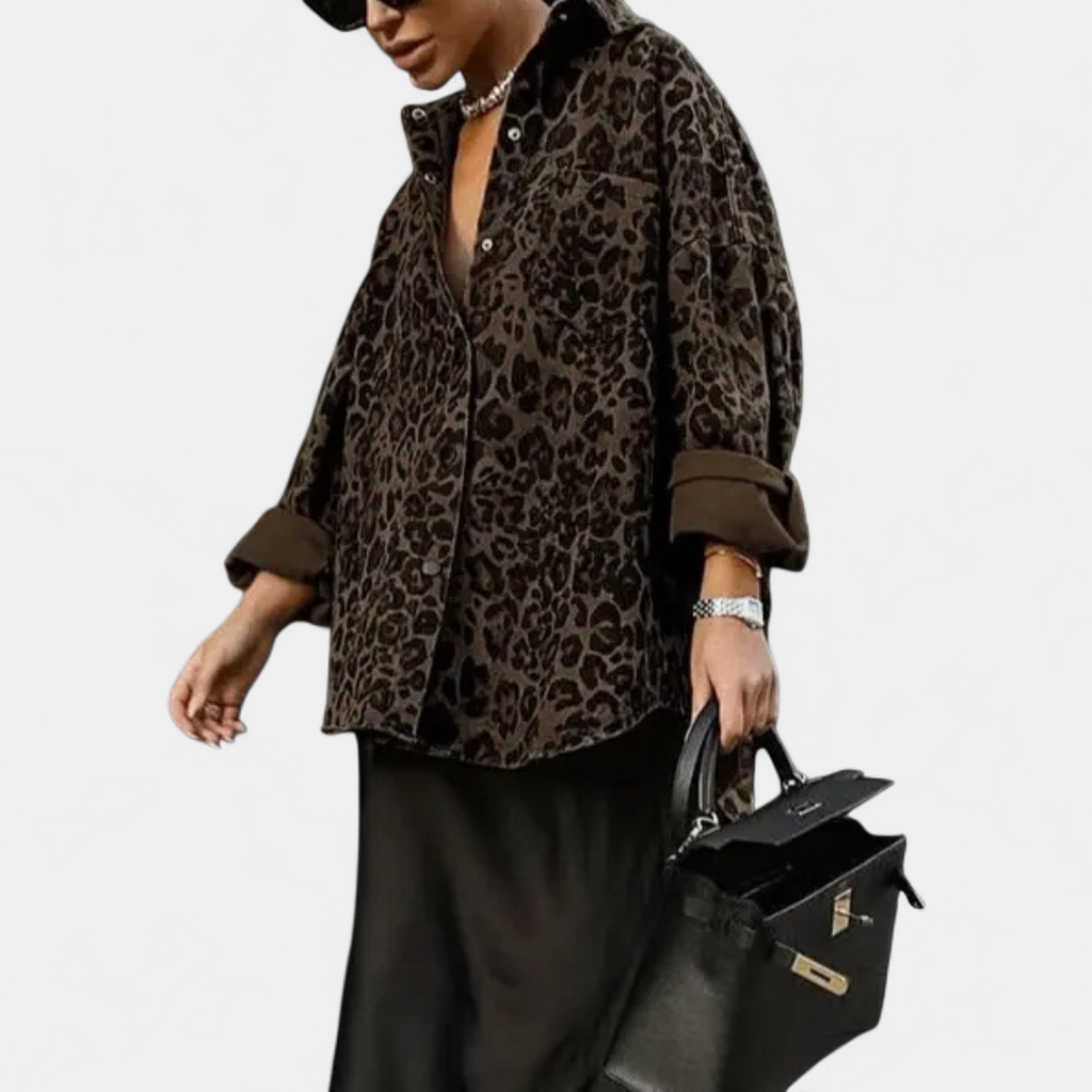 Leslie | Vintage Leopard Print Blouse