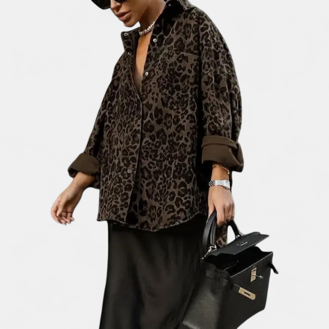 Leslie | Vintage Leopard Print Blouse