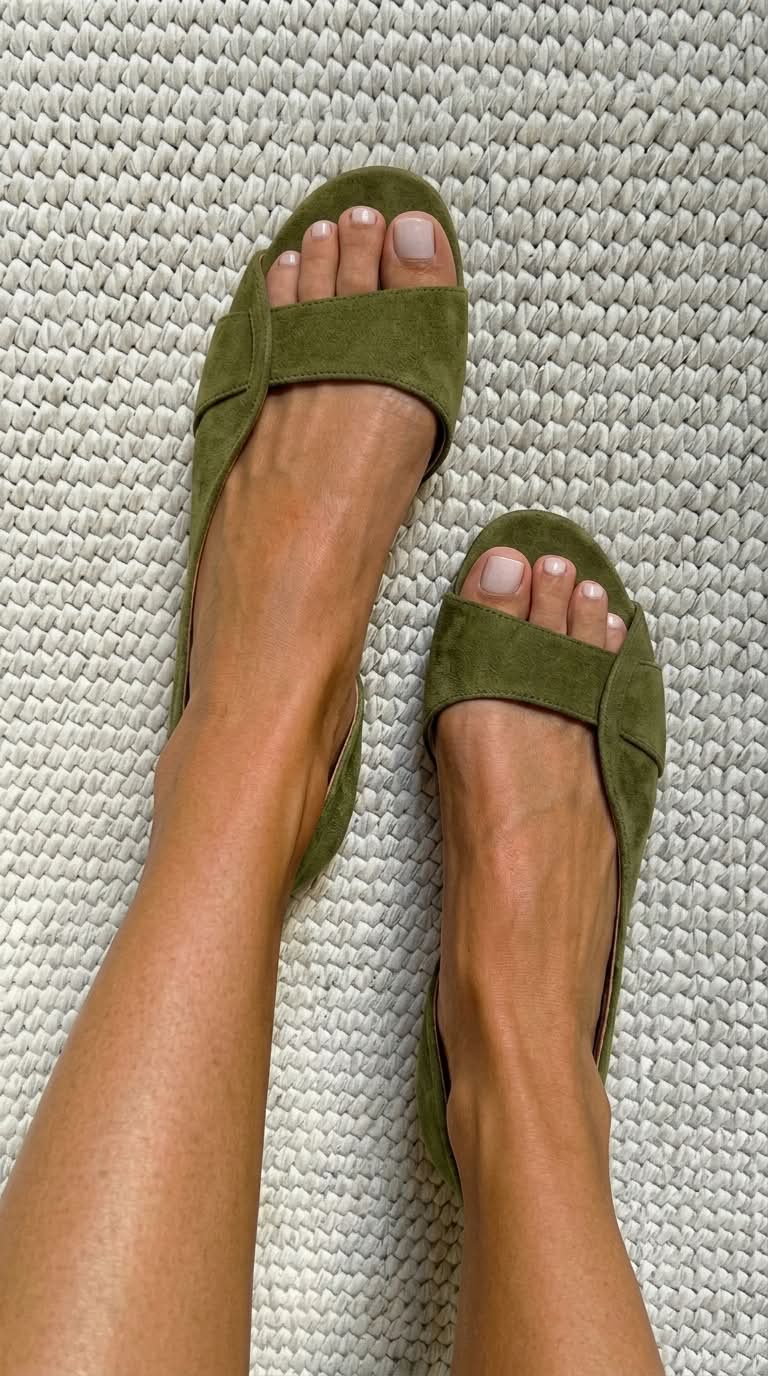 Cassie | Casual Flat Slingback Sandals Made of Suede with Open Toe