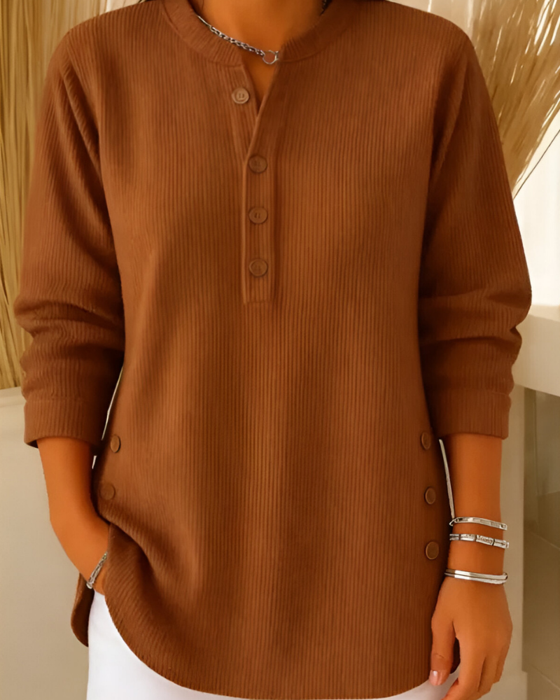 Neris | Relaxed Knit Henley Top