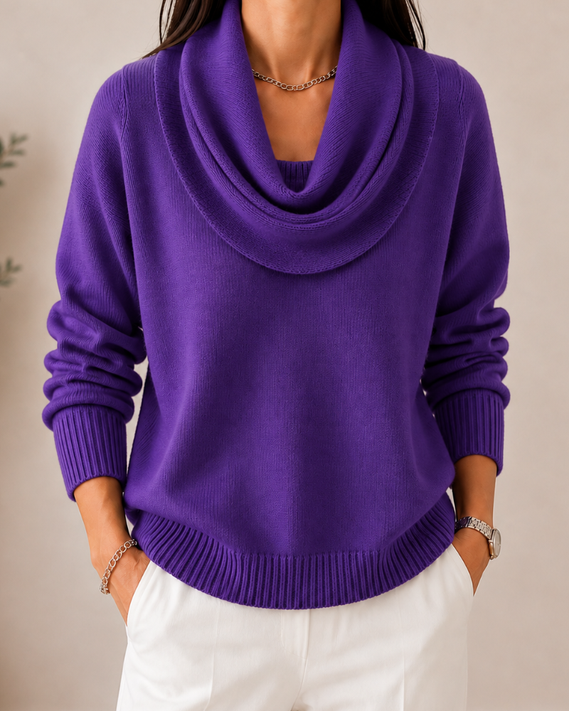 Caralina | Elegant Cowl Neck Knitted Sweater