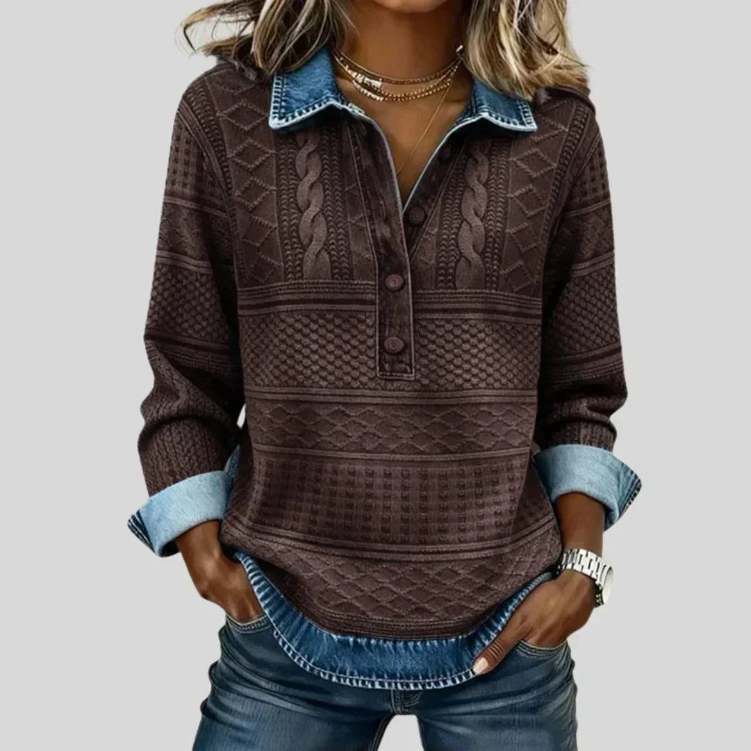 Azalea | Vintage Cable Knit Collar Sweater