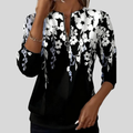 Crimson | Floral Print Zip Sweatshirt