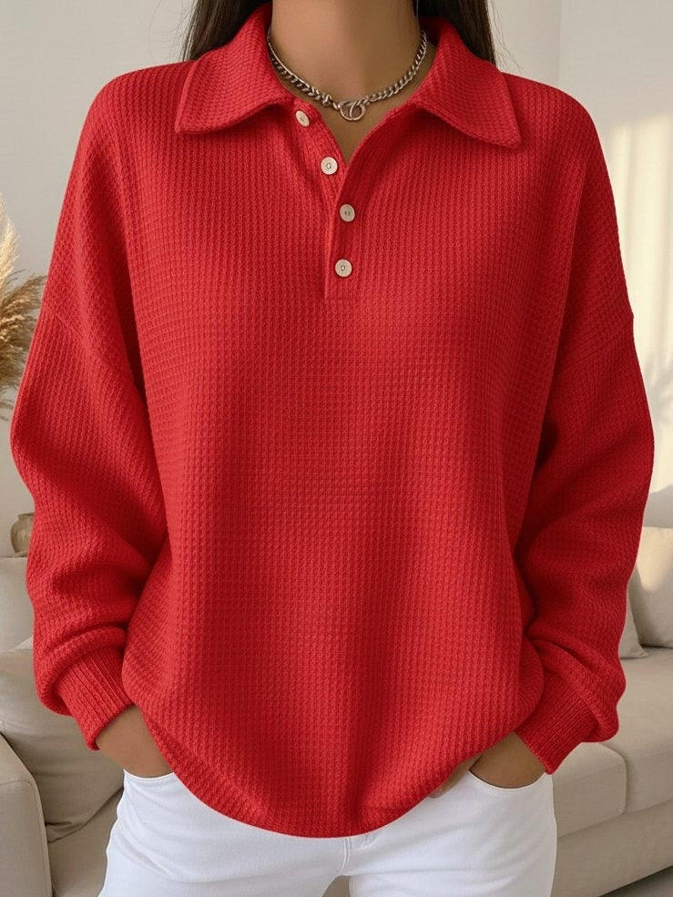 Adrianna | Polo Collar Knit Sweater