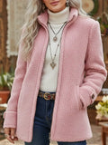 Charmaine | Full-Zip Lambswool-Feel Stand Collar Jacket