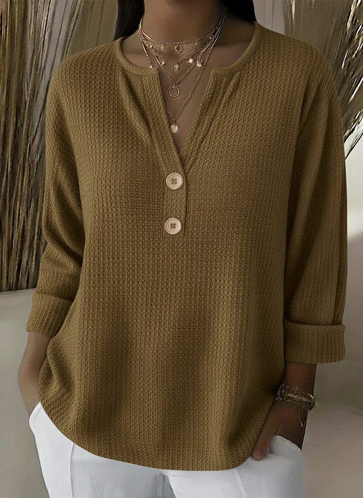 Gia | Textured Button Sweater