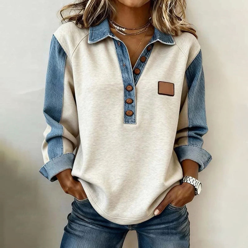 Harriet | Vintage Buttoned Sweatshirt