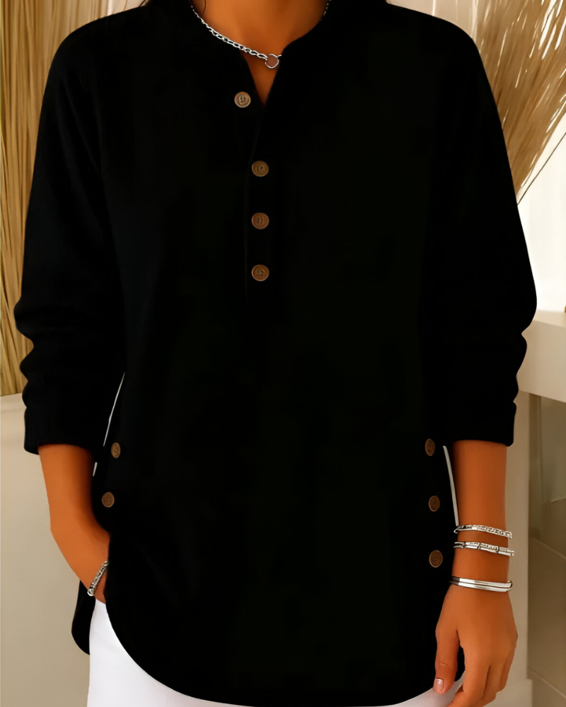 Neris | Relaxed Knit Henley Top