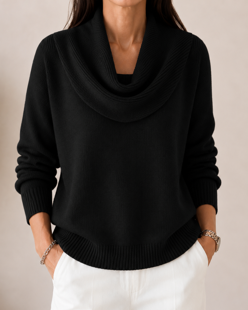 Caralina | Elegant Cowl Neck Knitted Sweater