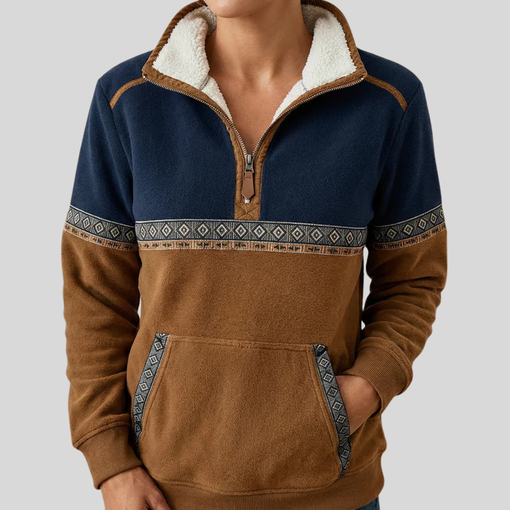 Ainsley | Sherpa Collar Half-Zip Pullover