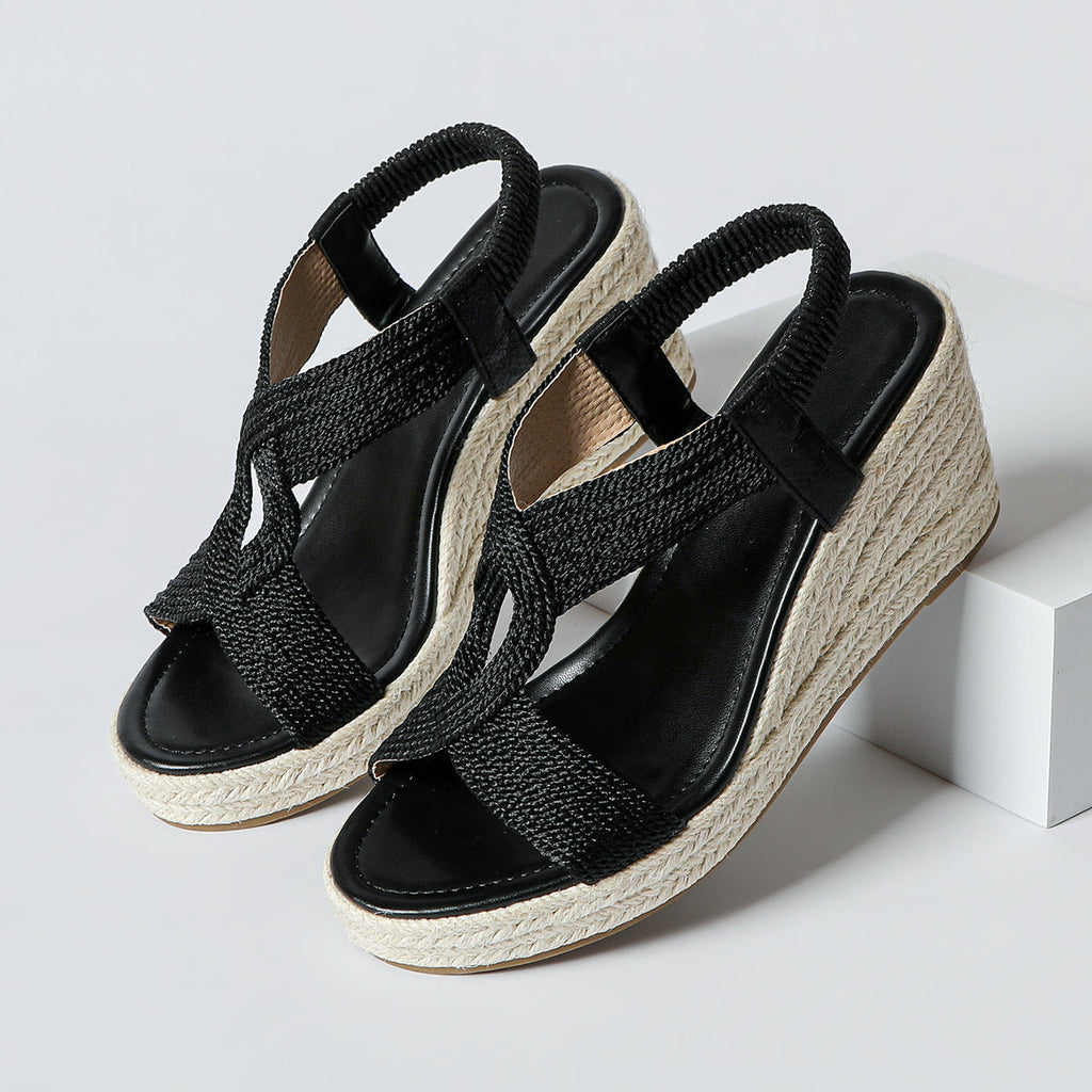 Amy | Wedge Sandals with Artisanal Braiding