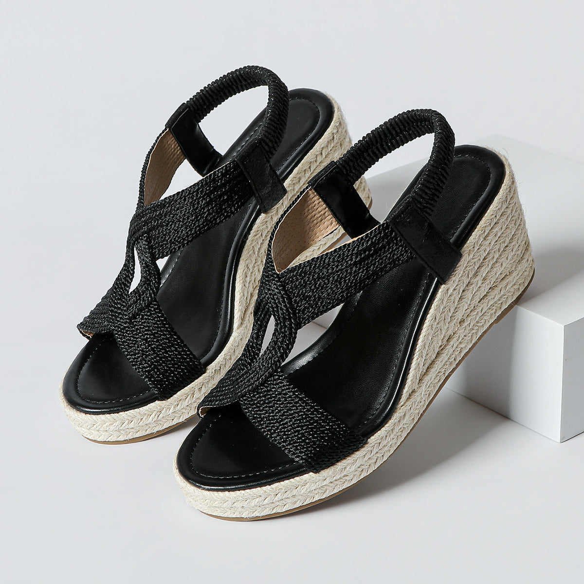 Amy | Wedge Sandals with Artisanal Braiding