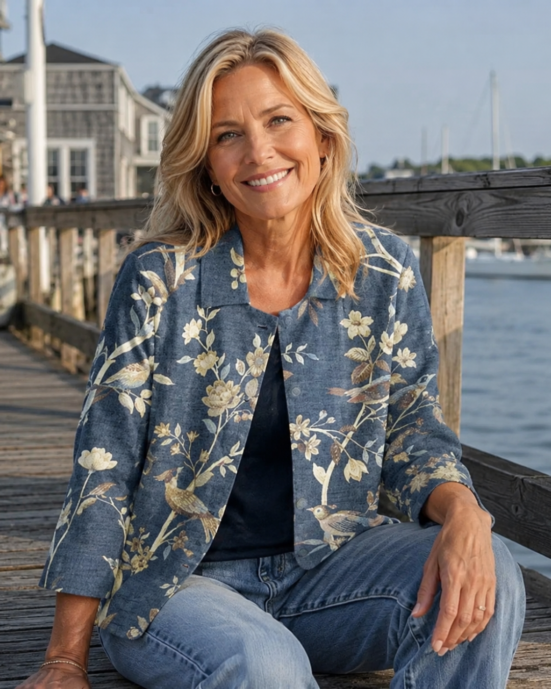 Beverly | Painted Bird Print Relaxed Open Shirt
