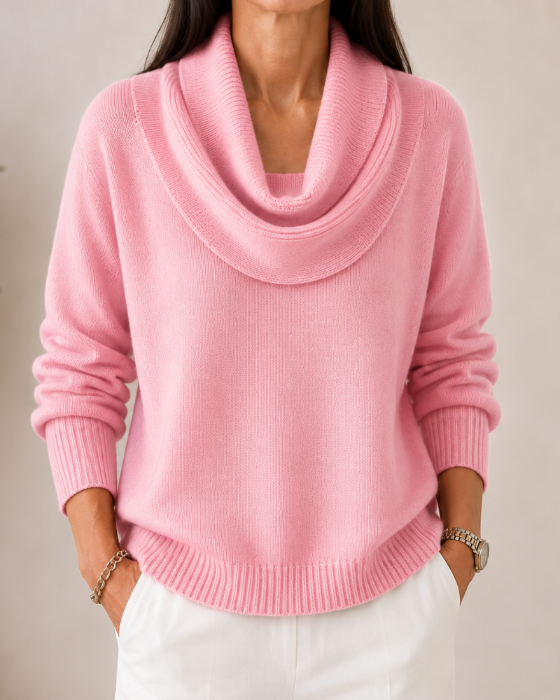 Caralina | Elegant Cowl Neck Knitted Sweater