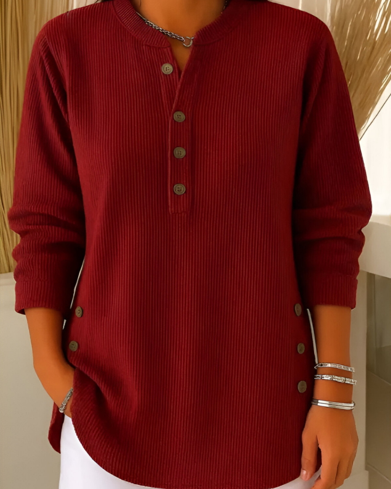 Neris | Relaxed Knit Henley Top