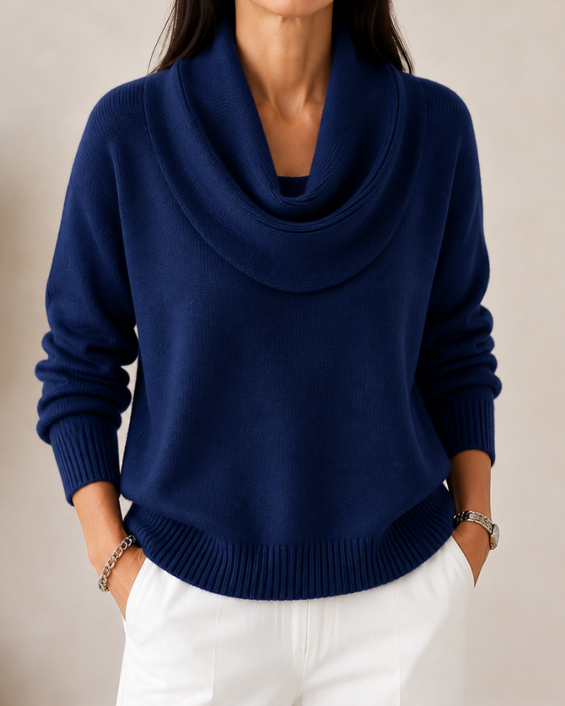 Caralina | Elegant Cowl Neck Knitted Sweater