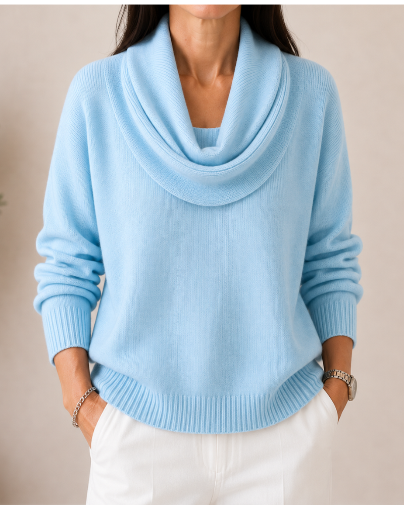 Caralina | Elegant Cowl Neck Knitted Sweater