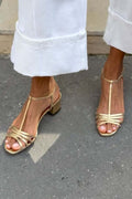 Melanie | Metallic Sandals with Heel