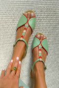 Gianna | Flat Slingback Sandals with Open Toe and Heart Detail
