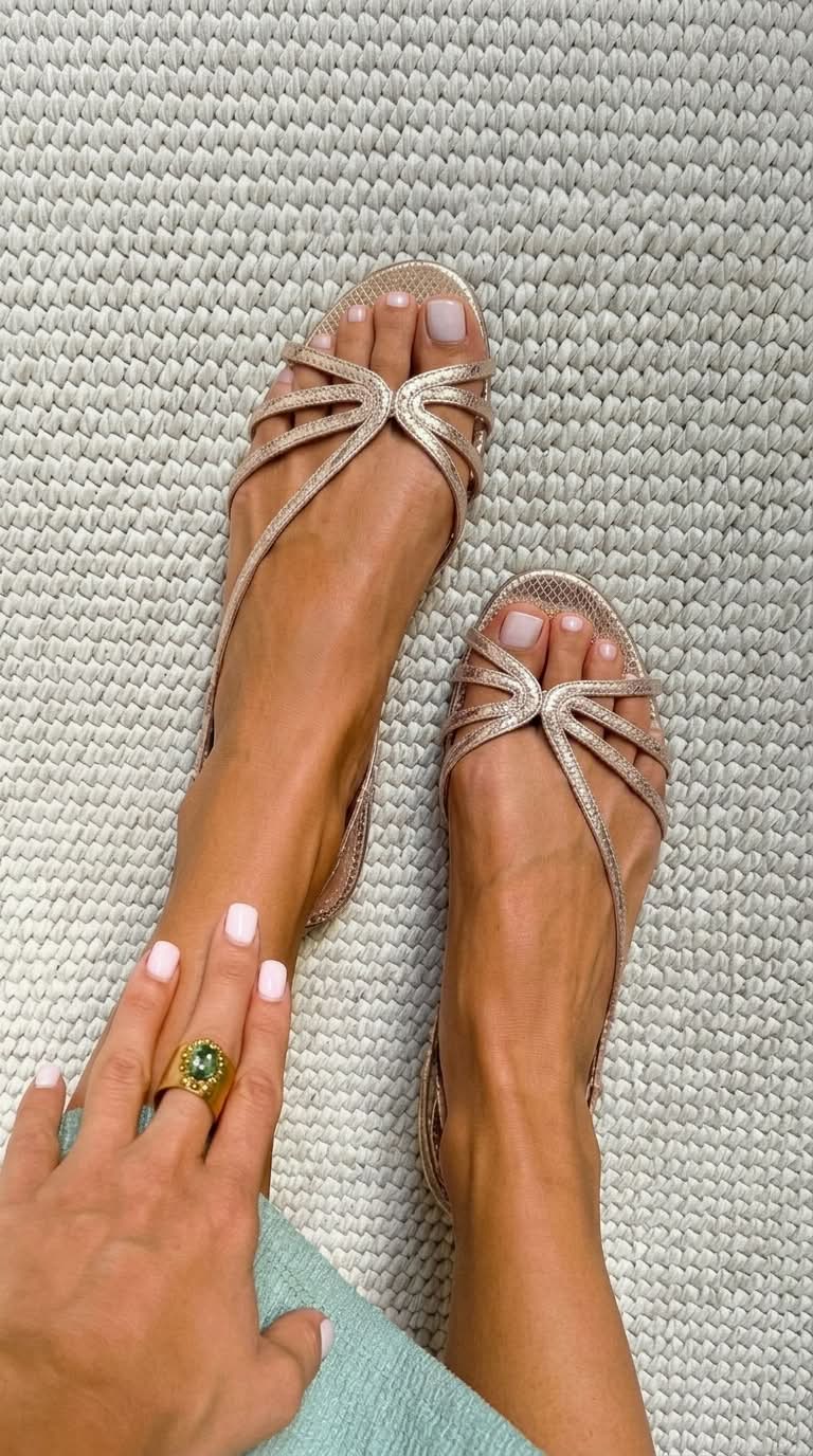 Elliana | Sandals with Straps in Metallic Look