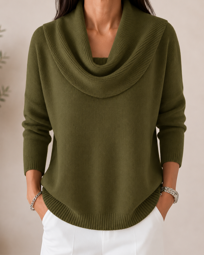 Caralina | Elegant Cowl Neck Knitted Sweater