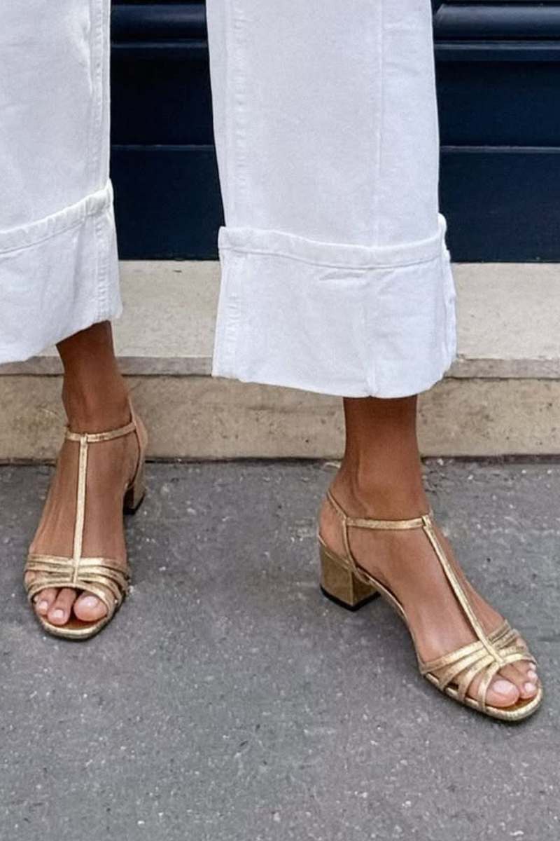 Melanie | Metallic Sandals with Heel