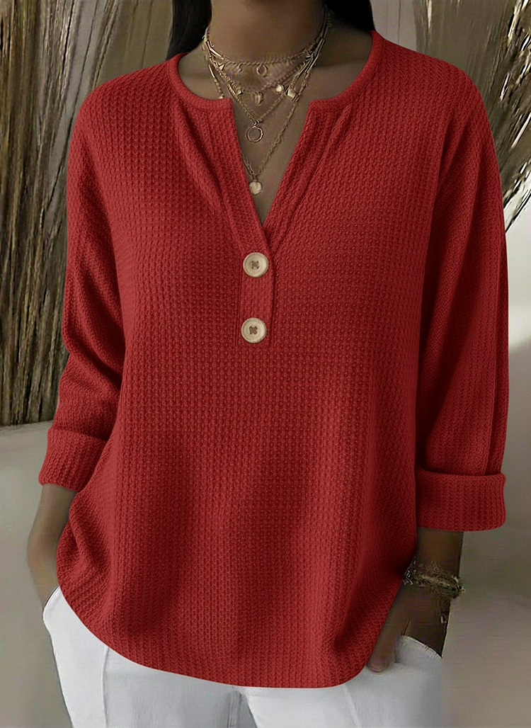 Gia | Textured Button Sweater