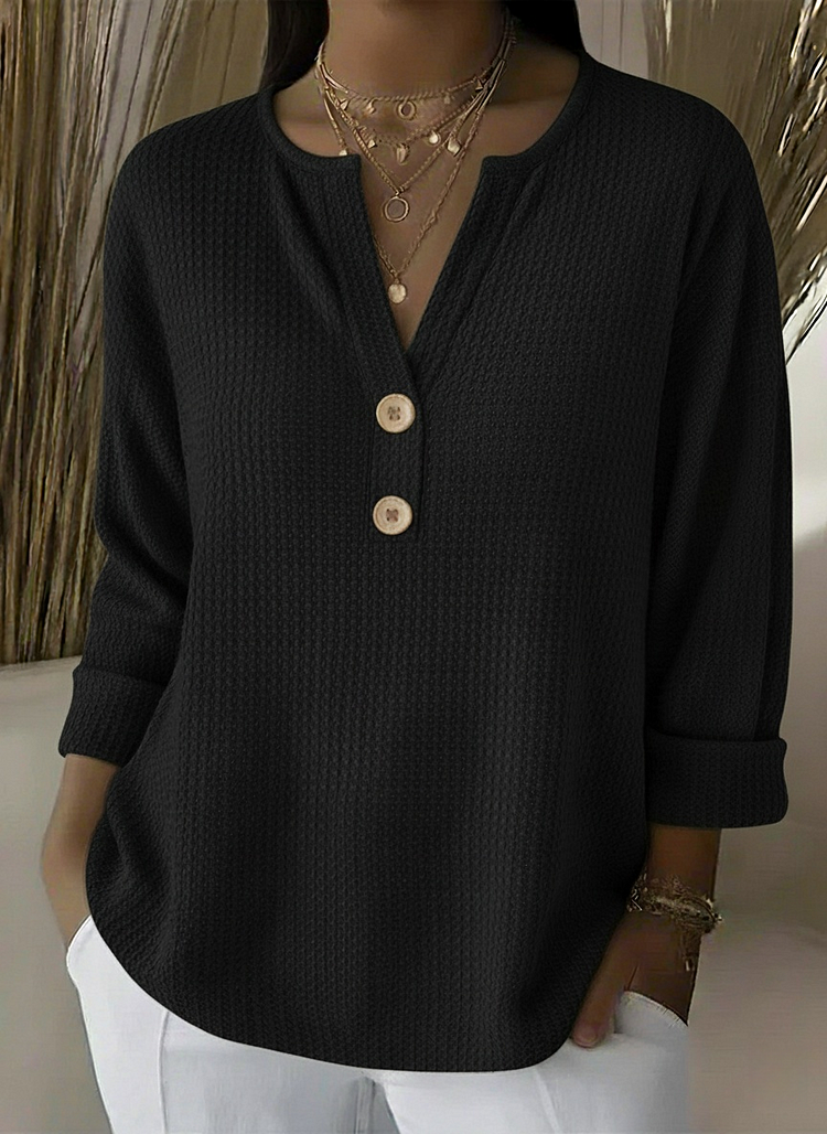 Gia | Textured Button Sweater