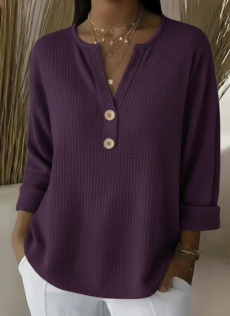 Gia | Textured Button Sweater