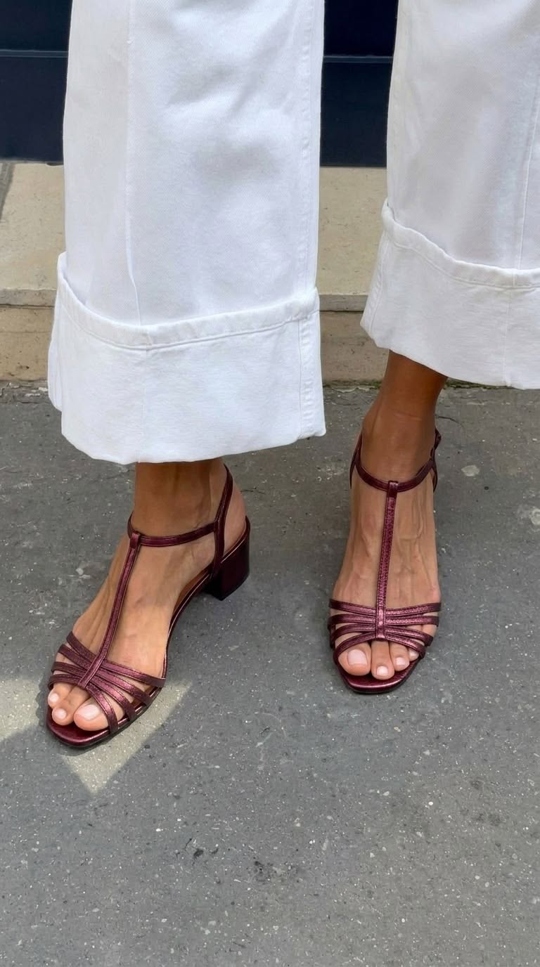 Melanie | Metallic Sandals with Heel