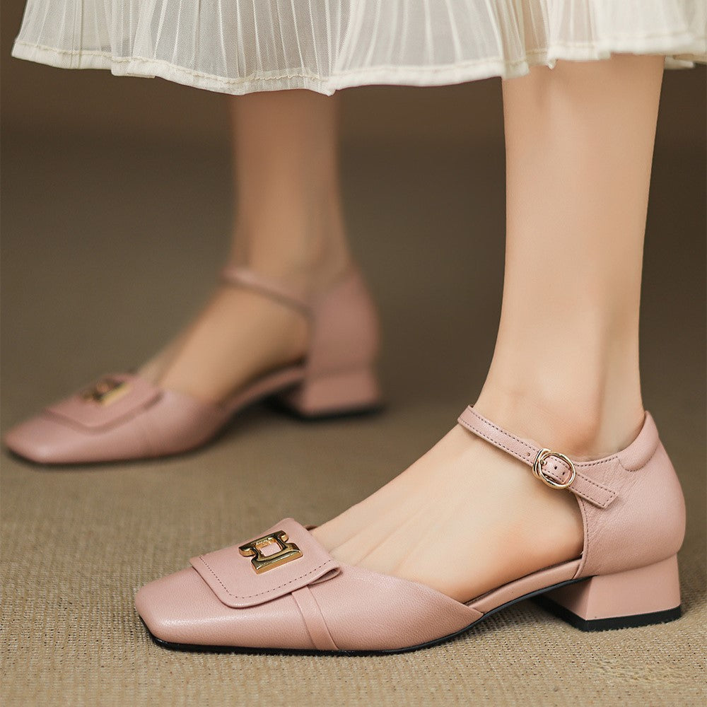 Elvane | Buckle Leather Mary-Janes