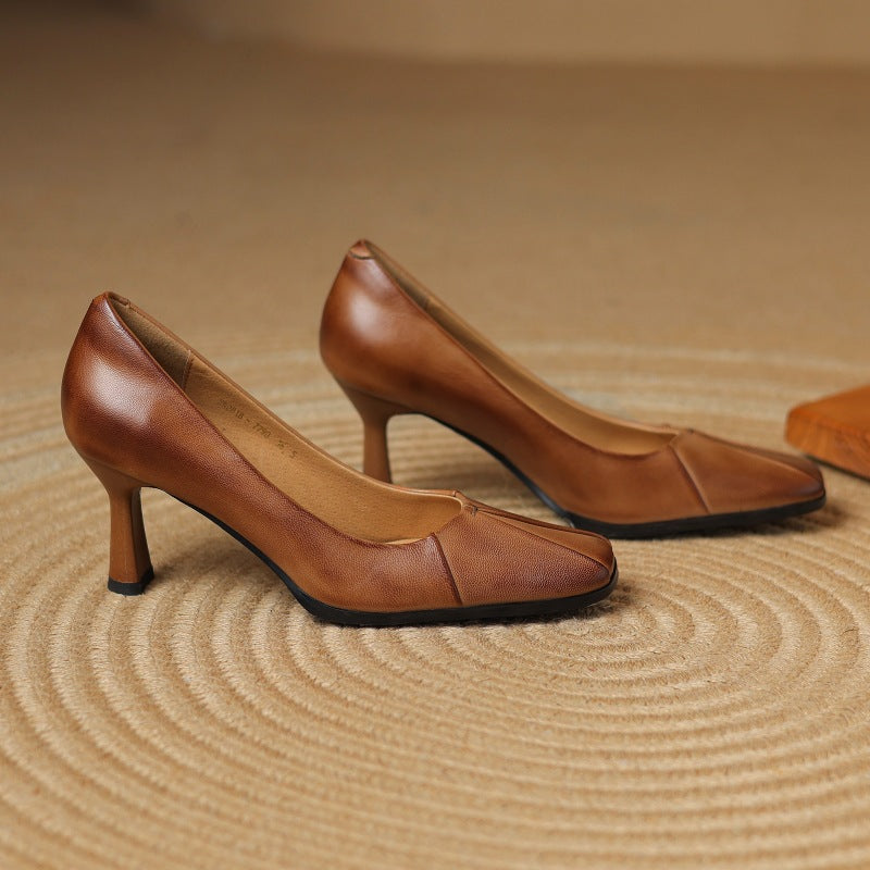 Marisol | Leather Square-Toe Pumps