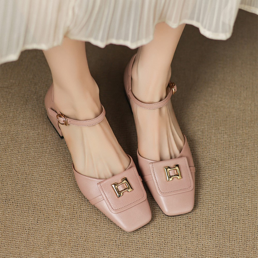 Elvane | Buckle Leather Mary-Janes
